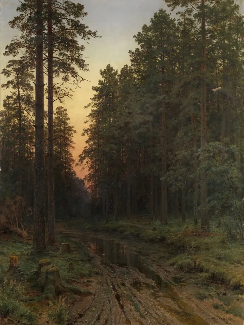 Ivan Shishkin - Crepuscolo, (1896) pellicola backlit da William Store