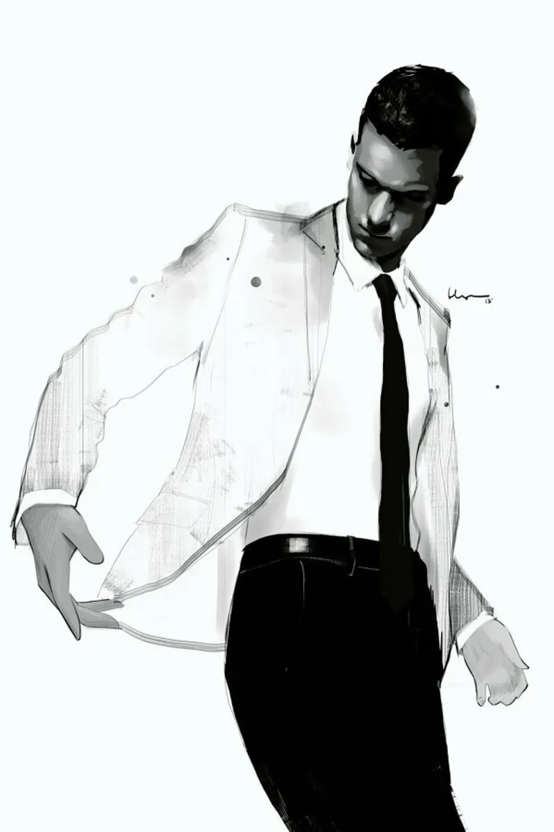 Man in white suit pellicola backlit da Floyd Grey