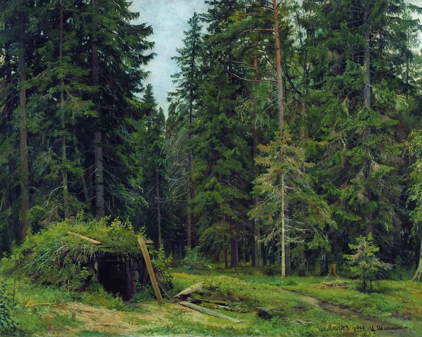 Ivan Shishkin - La capanna della foresta, (1892) pellicola backlit da William Store