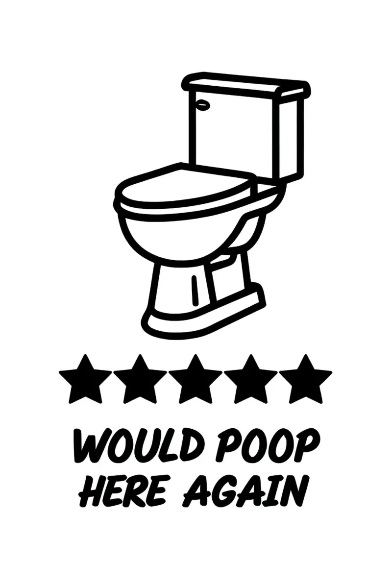 toilette a cinque stelle poster con telaio in legno da 🥝 KIWI STORE