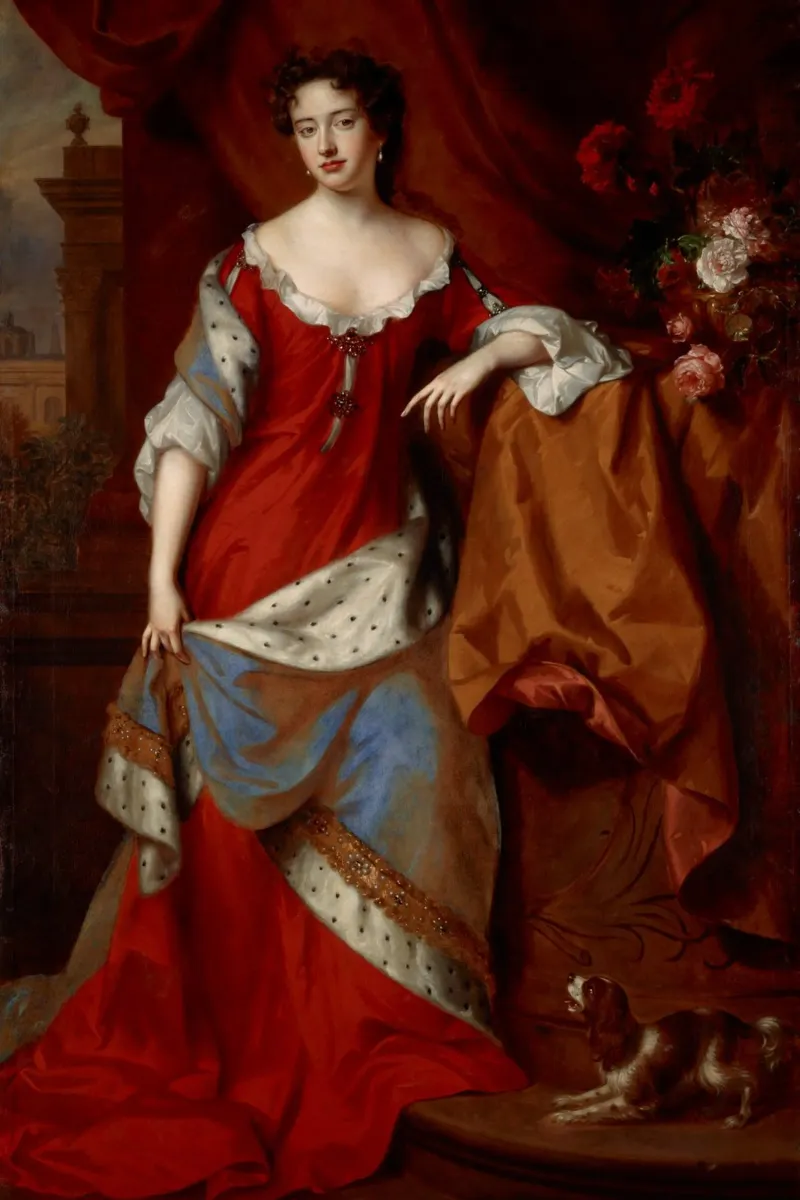 Willem Wissing and Jan van der Vaardt - Queen Anne canvas met Baklijst van William Store