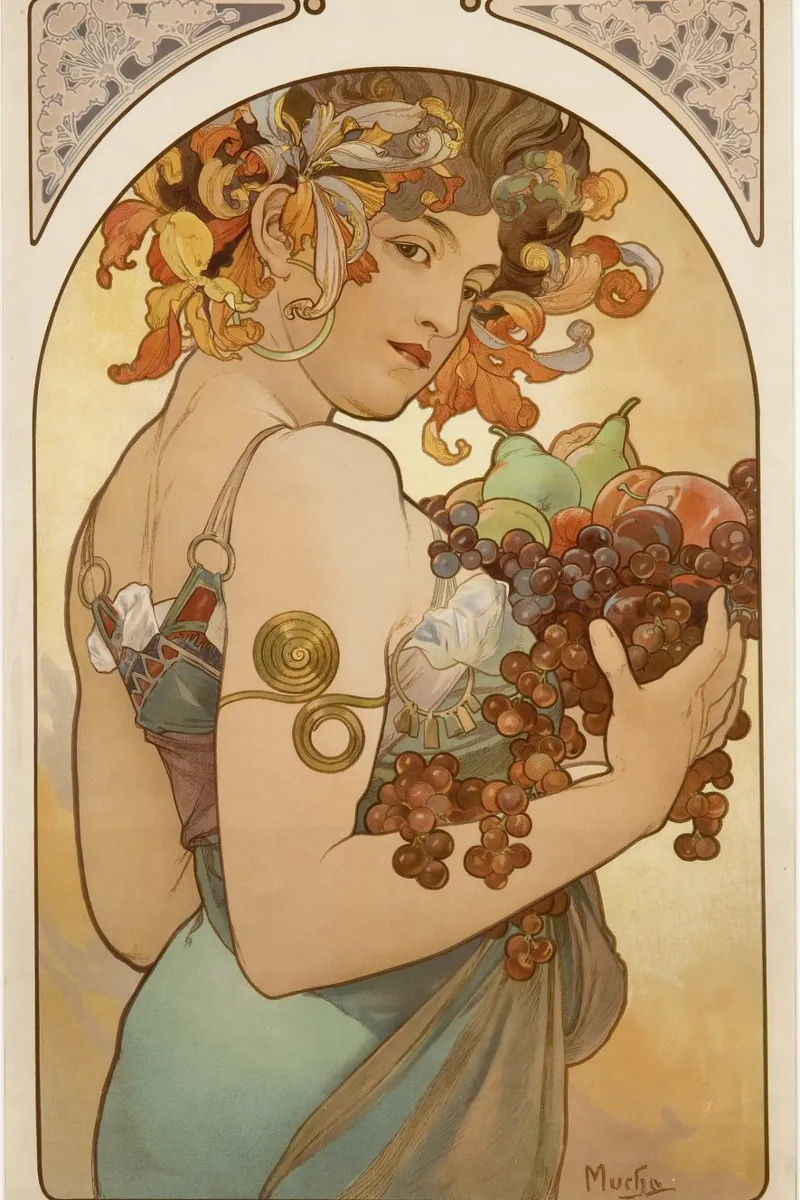 Alphonse Mucha - Frutti pellicola backlit da Timeless Artworks