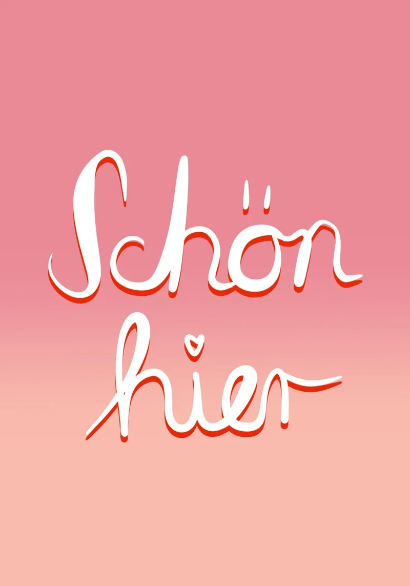 Schön hier rosa rot poster da BAINAI