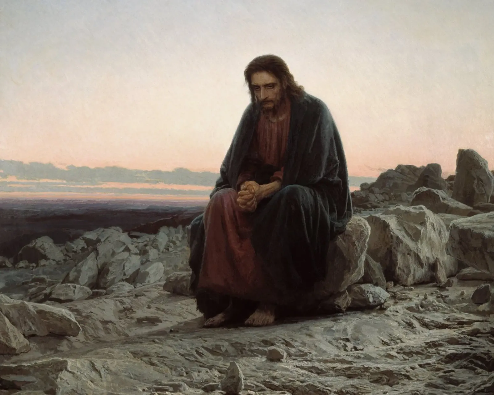 Ivan Kramskoi - Cristo nel deserto pellicola backlit da Timeless Artworks
