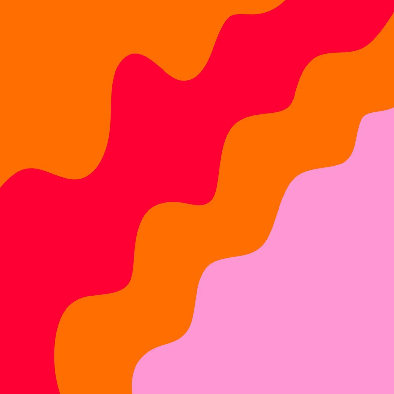 Forme ondulate in color blocking rosa, rosso, arancione poster da Wackapacka