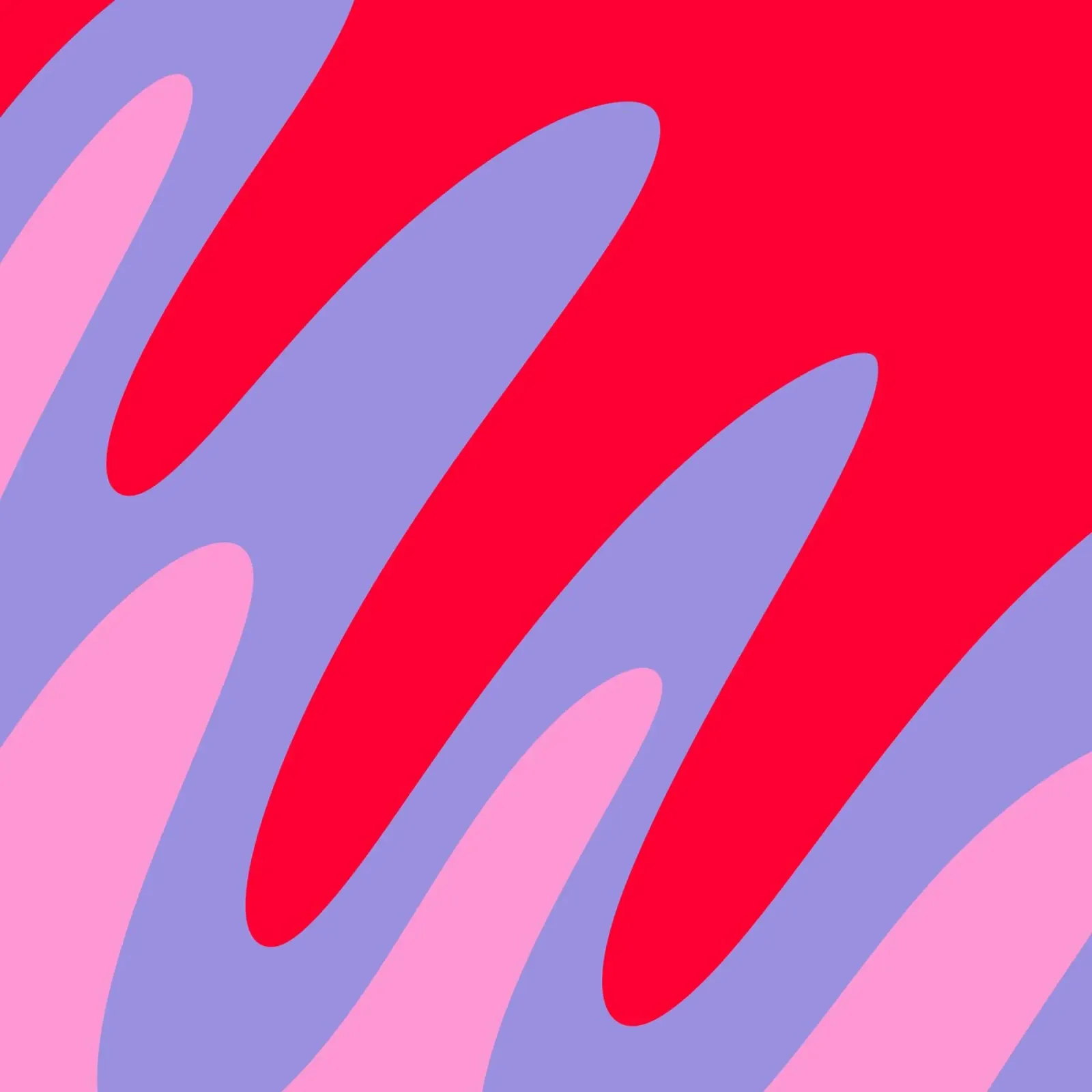 Forme ondulate color blocking rosa, rosso, viola poster da Wackapacka