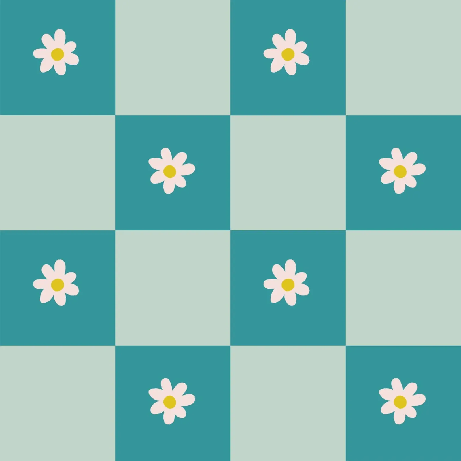 Daisy grid - turquoise forex plate by Wackapacka