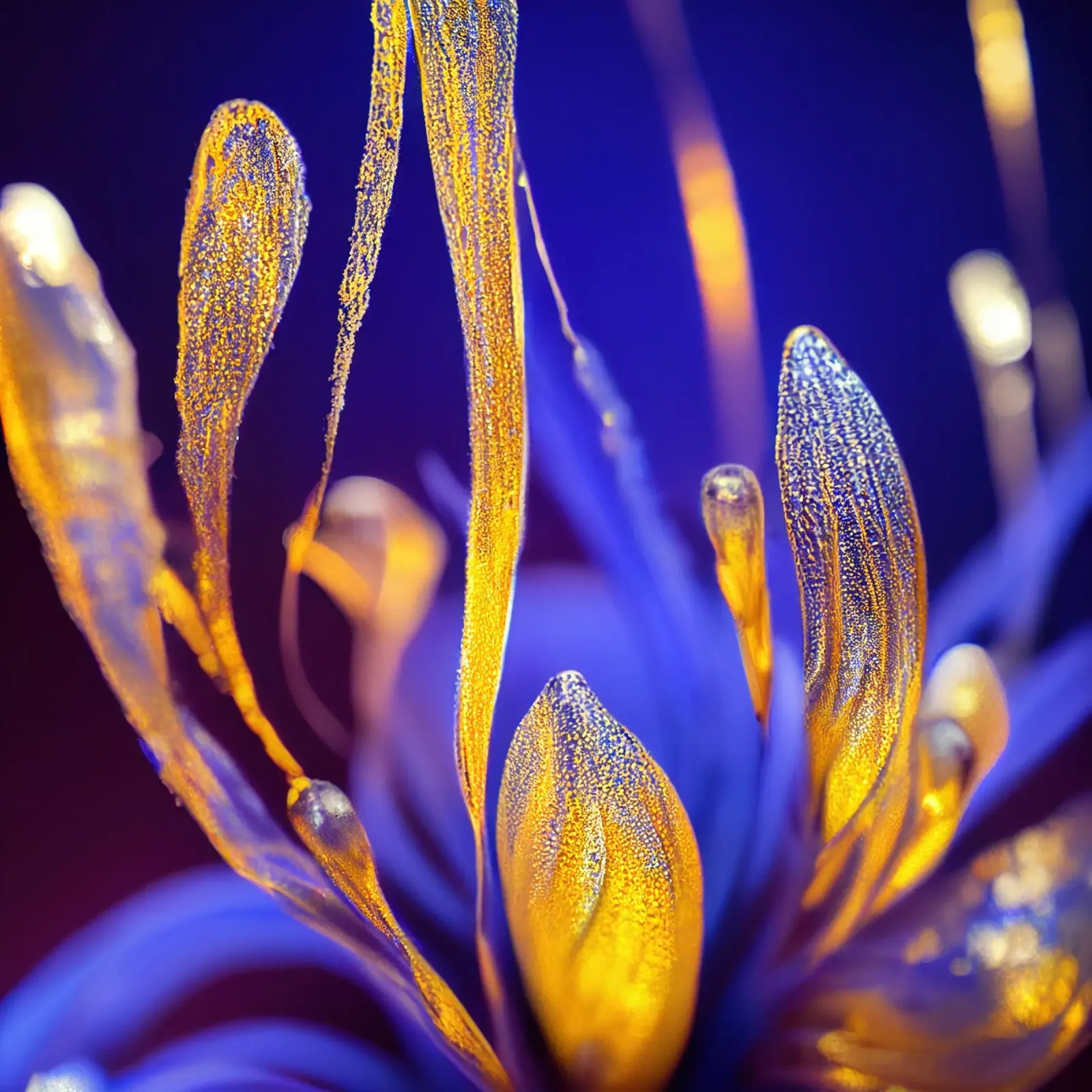 Macro Fiore blu di cespuglio di fontana pellicola backlit da Bold Blooms