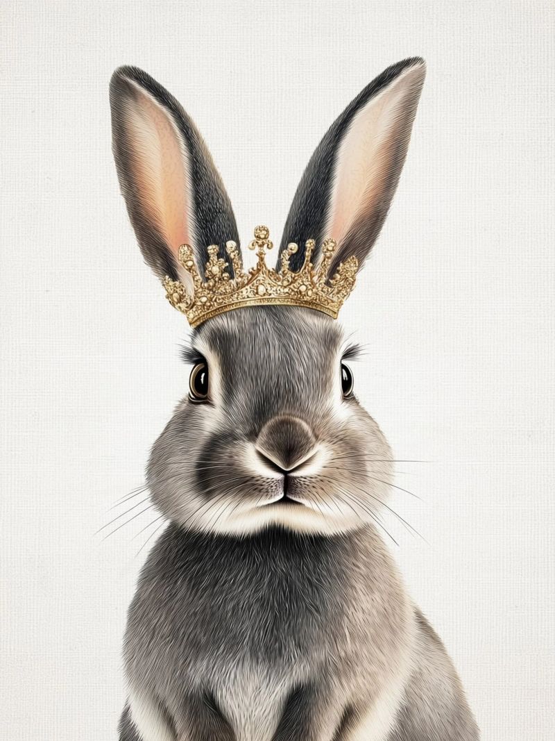 Cute bunny with crown poster by Carinaprint