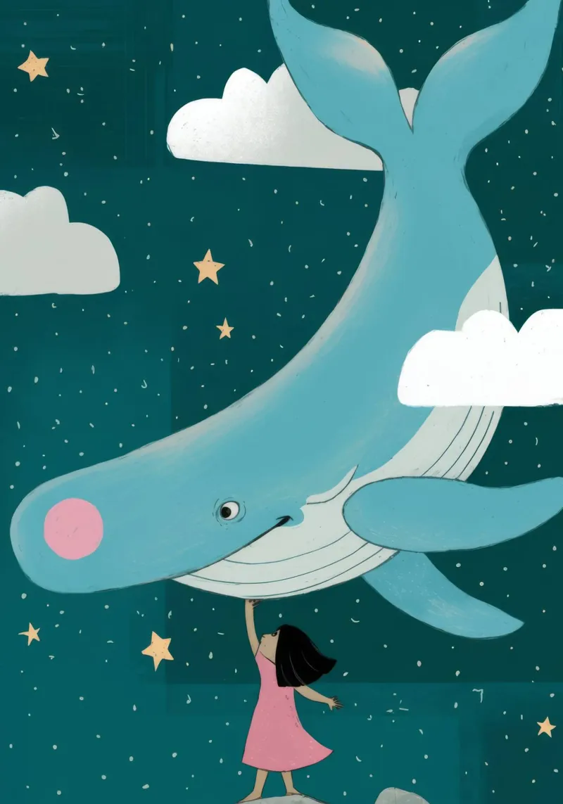 Whale in Sky Poster von Emery Kate