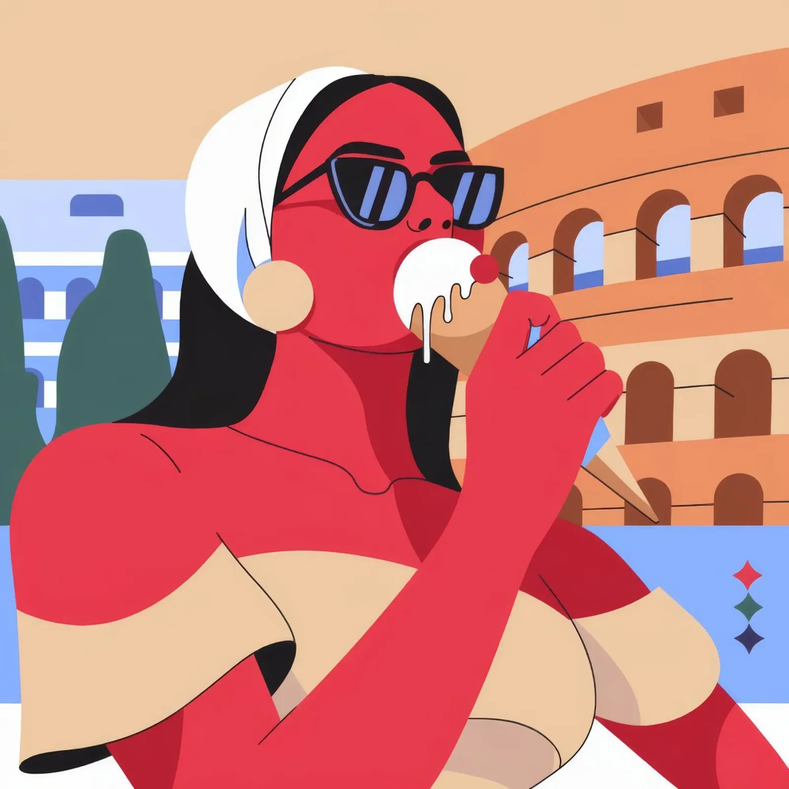Ritratto rosso Colosseo pellicola backlit da Emery Kate