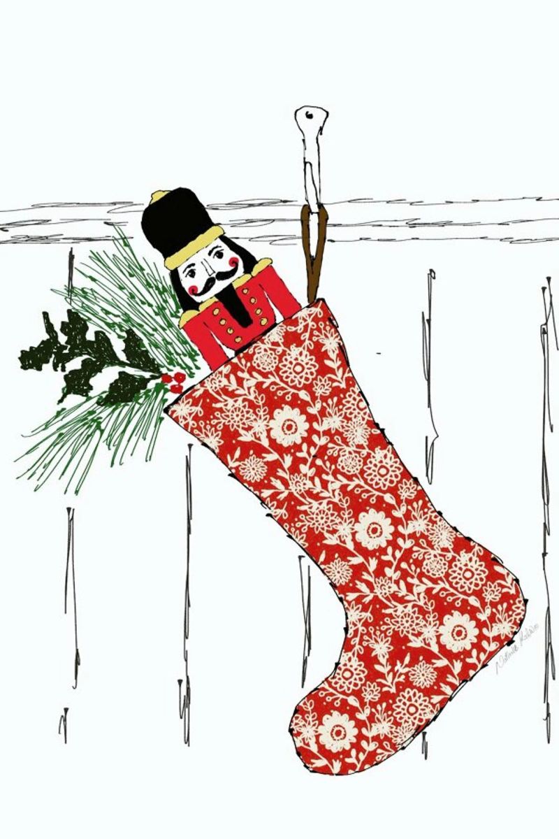 Stocking poster met aluminium frame van Nathys_illustration