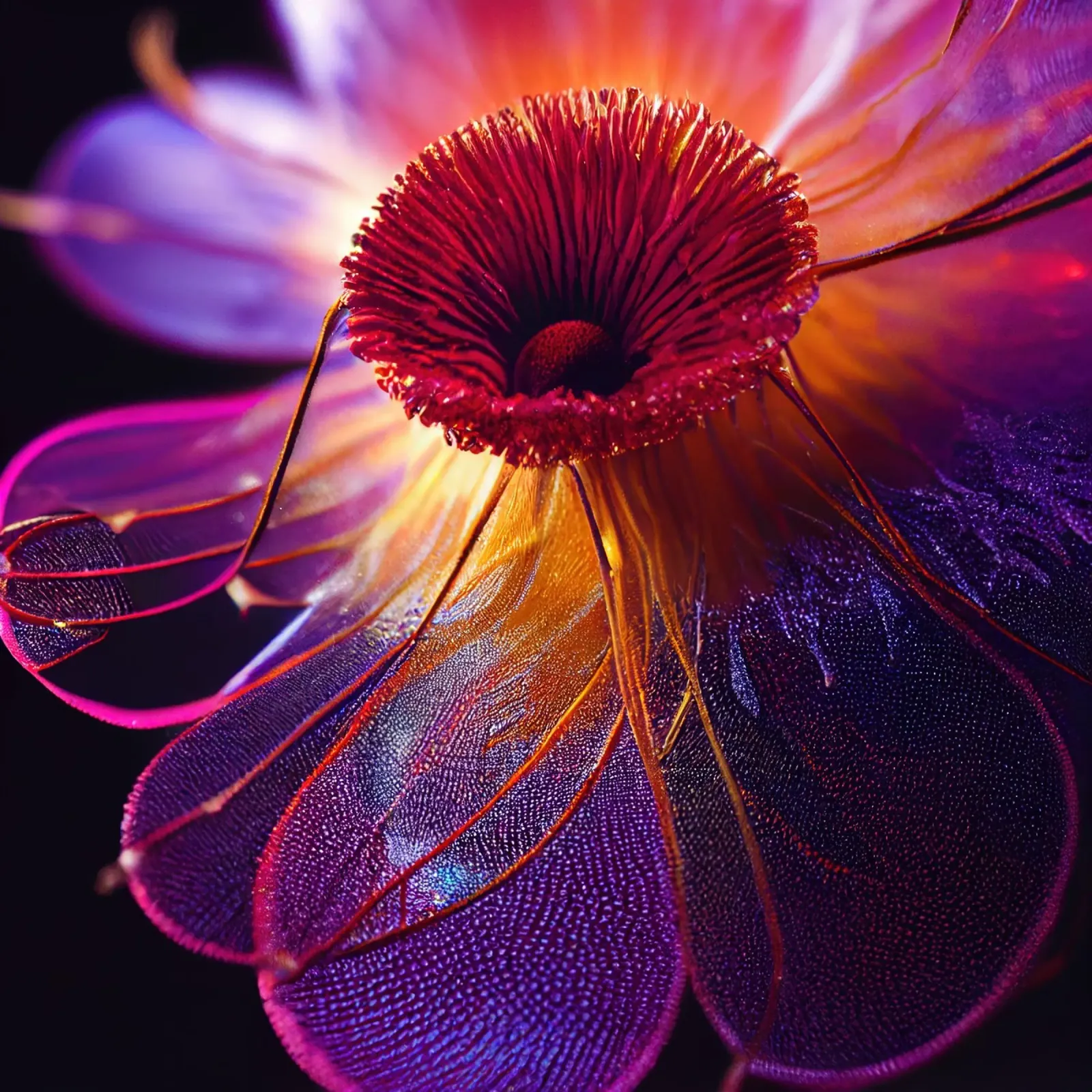 Macro fiore di drosera di Burmann pellicola backlit da Bold Blooms