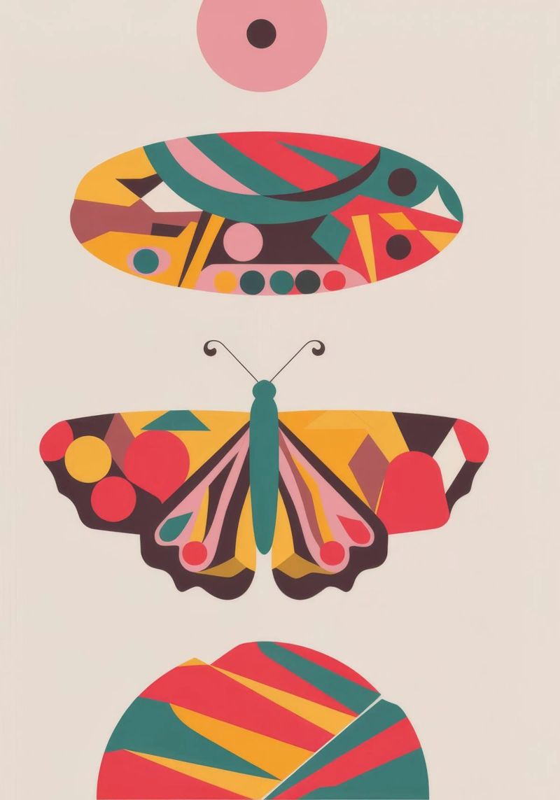 Abstrakter Schmetterling Poster von Emery Kate
