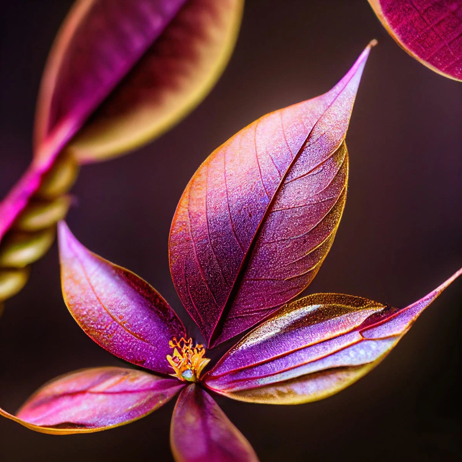 Macro Fiore di mirto comune plexiglass da Bold Blooms