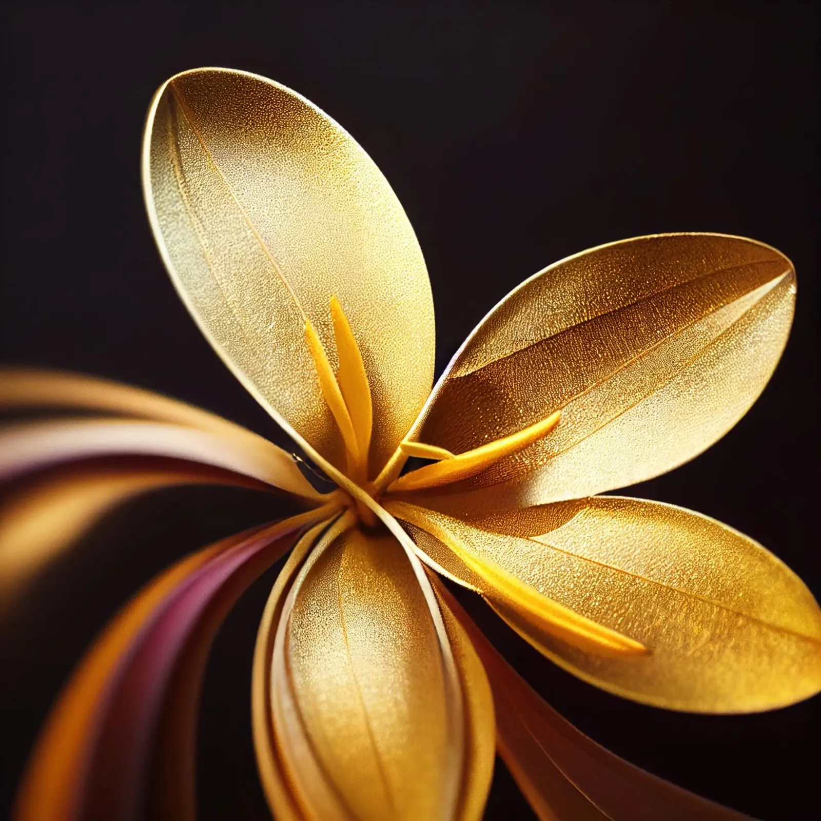 Macro Gouden Frangipanibloem canvas van Bold Blooms