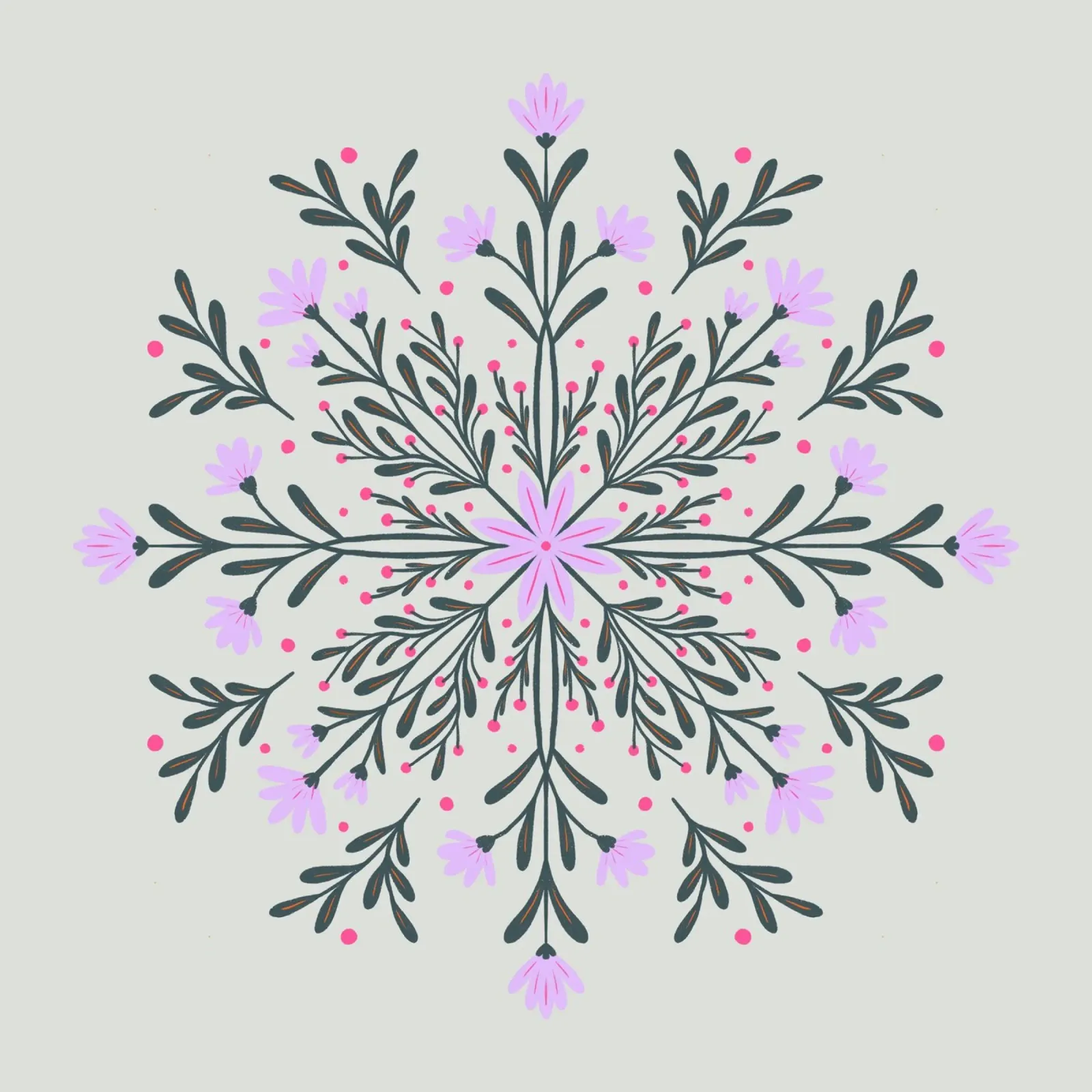 Spring floral mandala canvas by Wackapacka