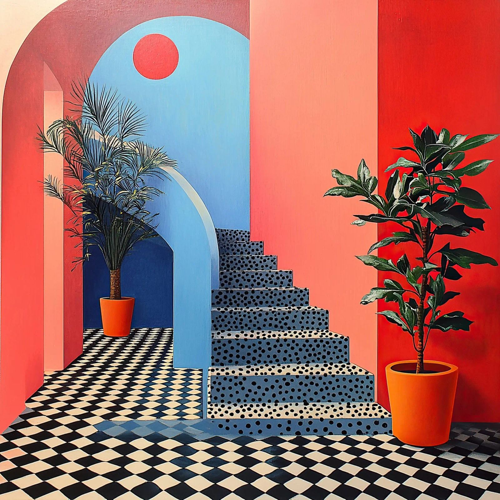 Surrealism Architecture Design Geometry canvas by Nikis Art Studio