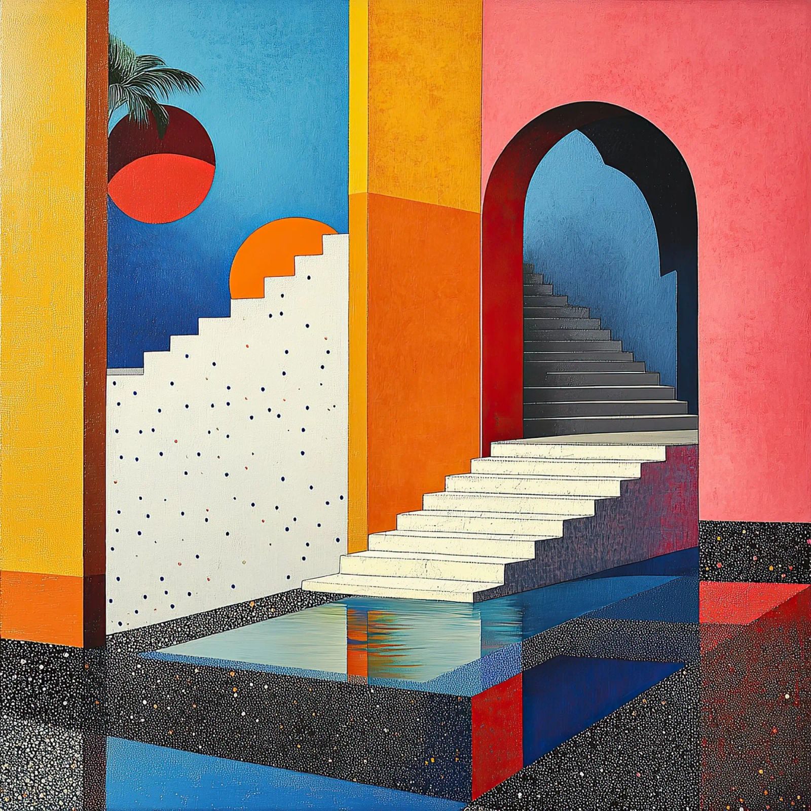 Surrealismo Architettura Design Geometria pannello forex da Nikis Art Studio