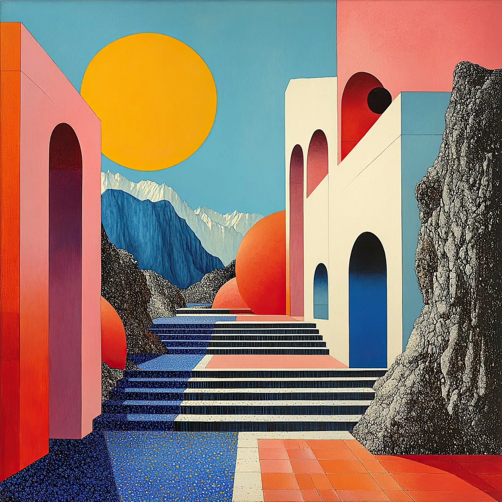 Surrealismo Architettura Design Geometria tela da Nikis Art Studio