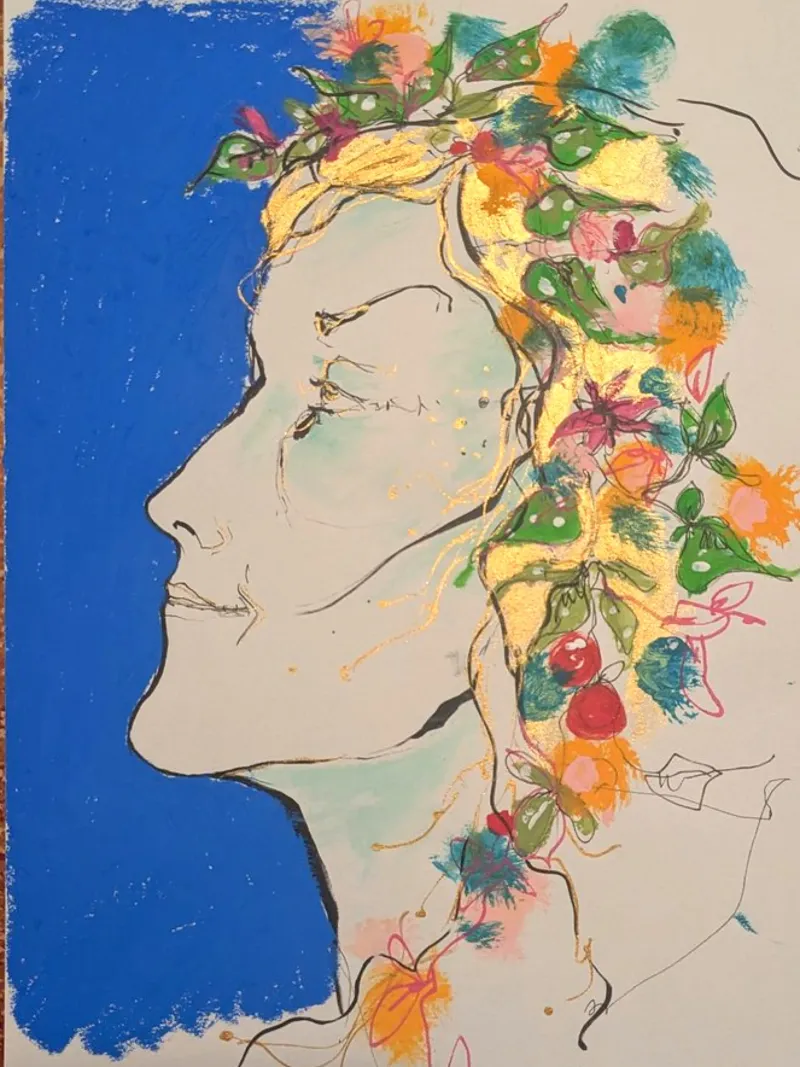 Femme bleue hahnemühle by Bénédicte Berthod