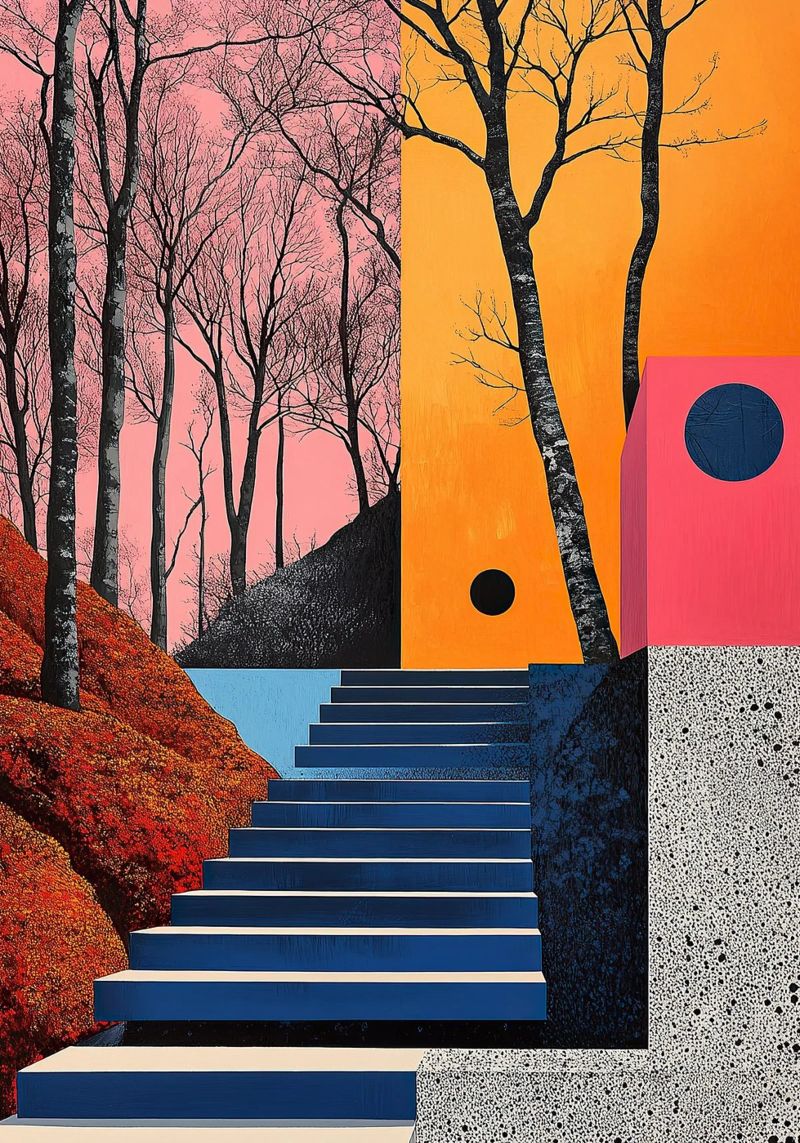 Surrealismus Architektur Design Geometrie Poster von Nikis Art Studio