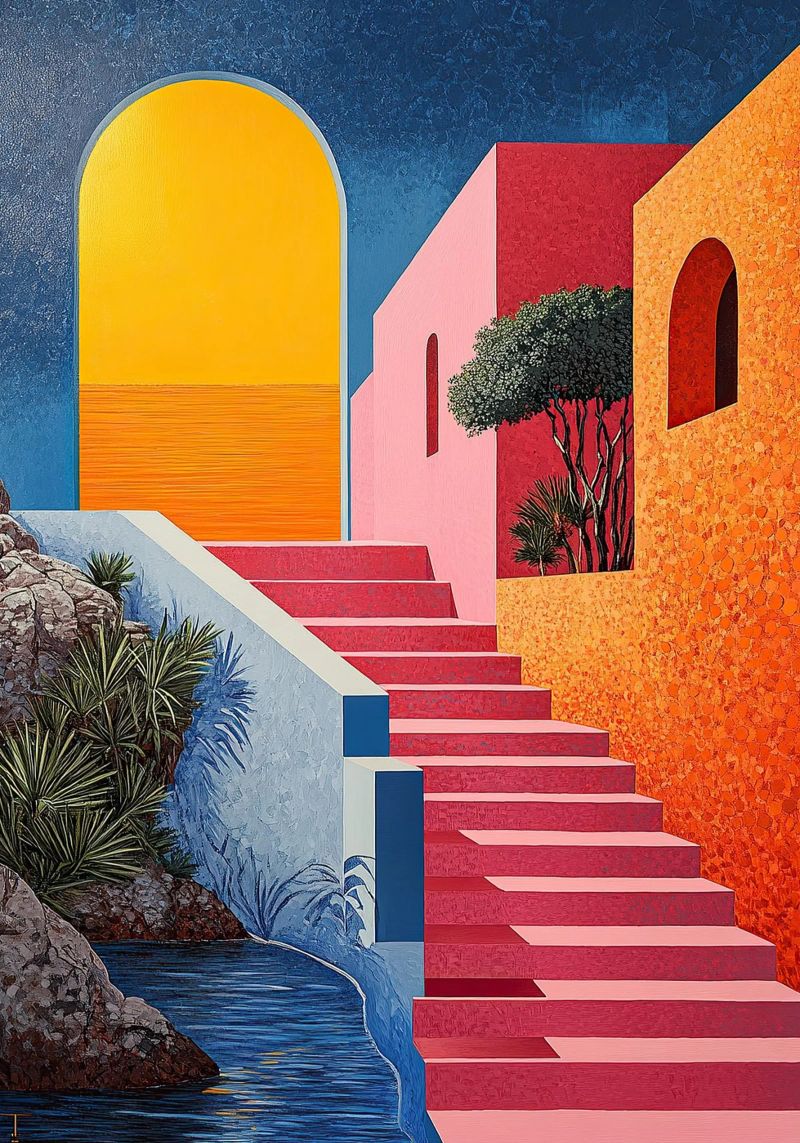 Surrealism Architecture Design Geometry canvas by Nikis Art Studio