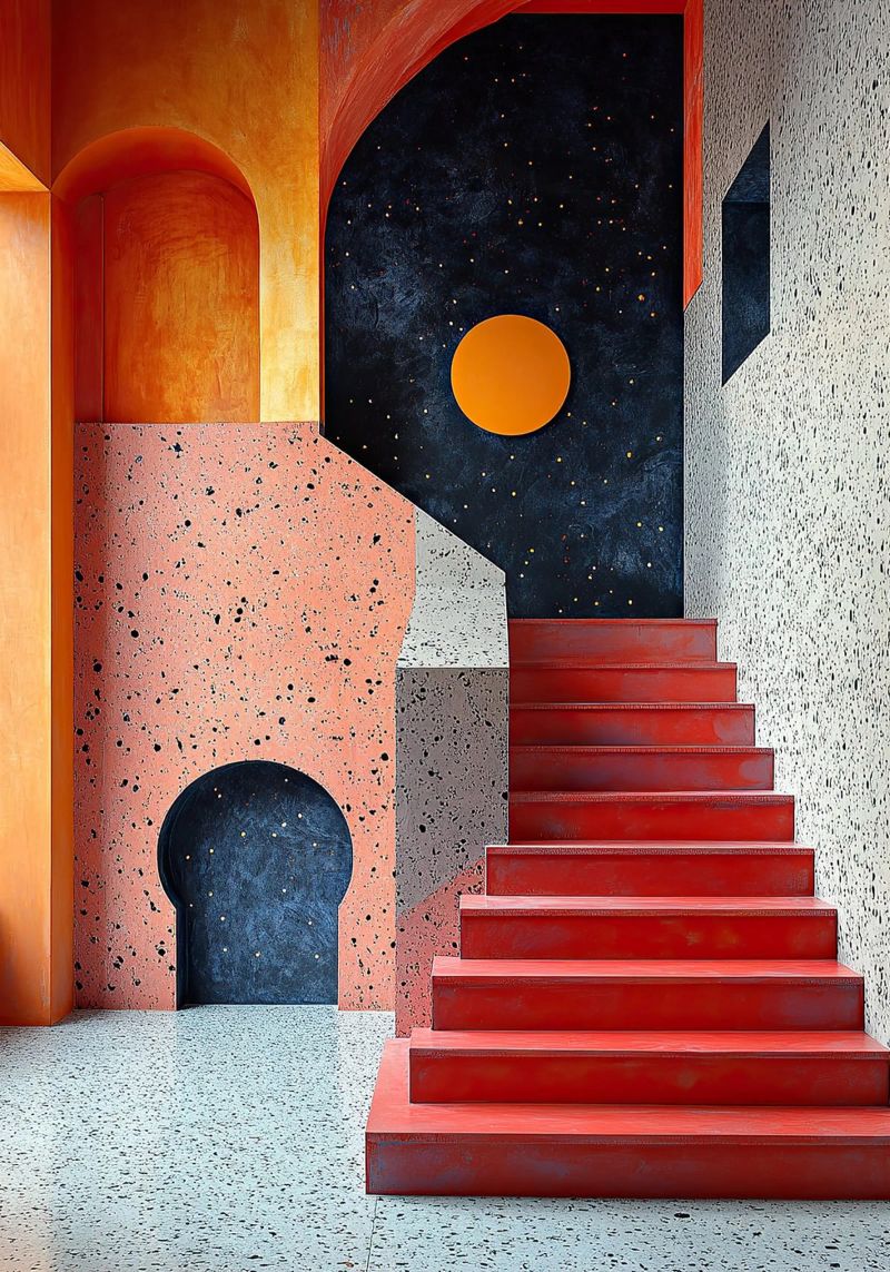 Surrealism Architecture Design Geometry canvas by Nikis Art Studio