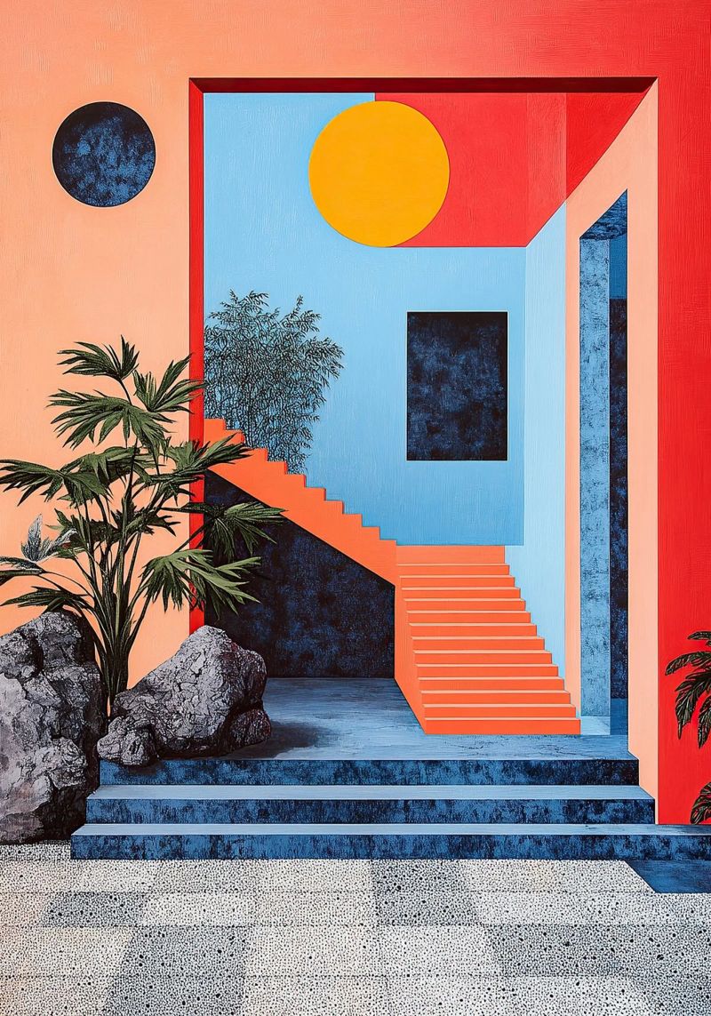 Surrealismo Architettura Design Geometria pannello forex da Nikis Art Studio