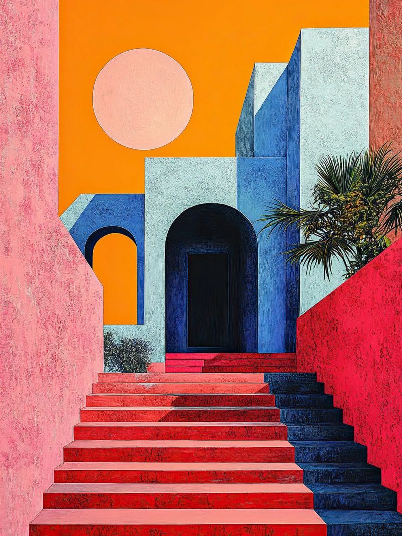 Surrealismo Architettura Design Geometria pannello forex da Nikis Art Studio