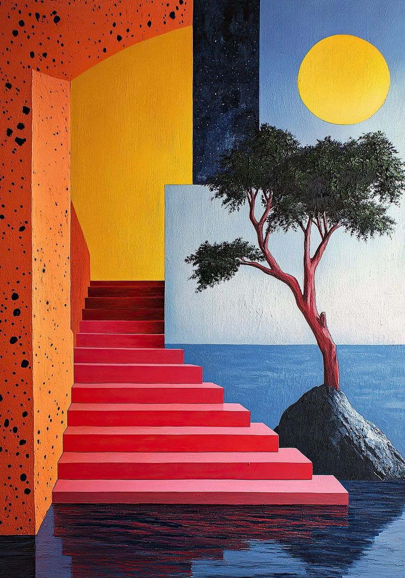Surrealism Architecture Design Geometry canvas by Nikis Art Studio