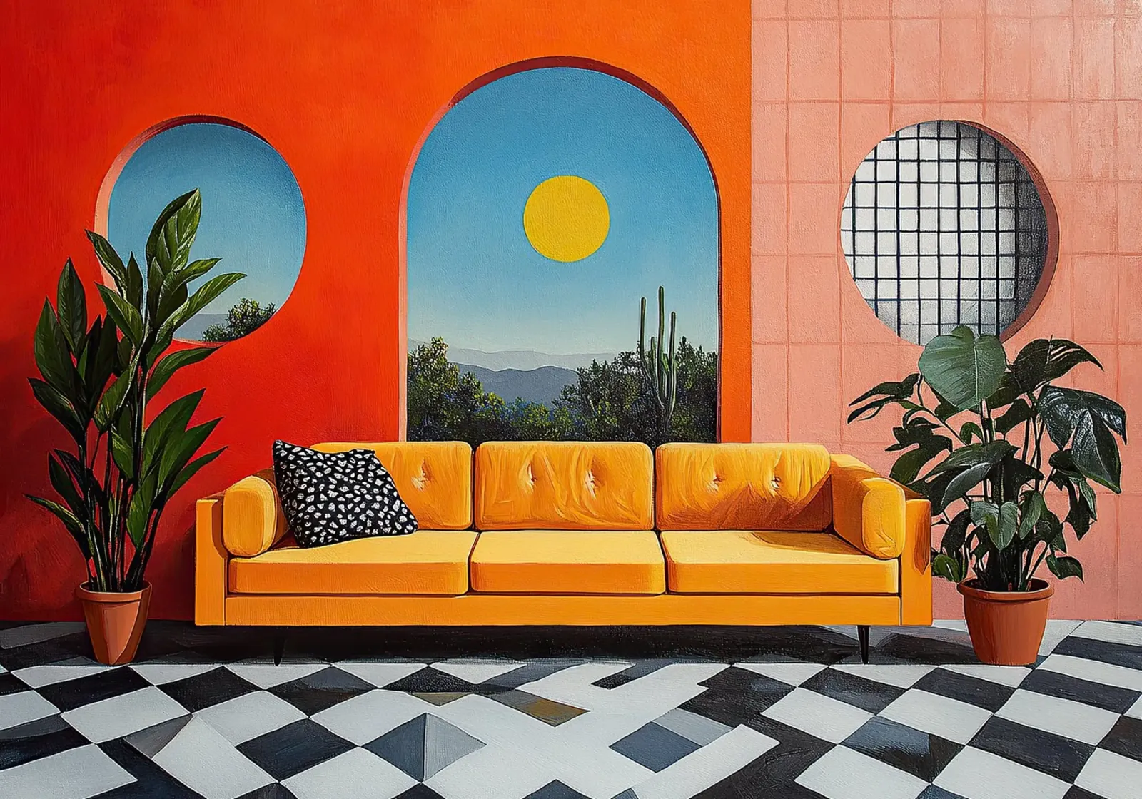Surrealism Architecture Design Geometry canvas by Nikis Art Studio