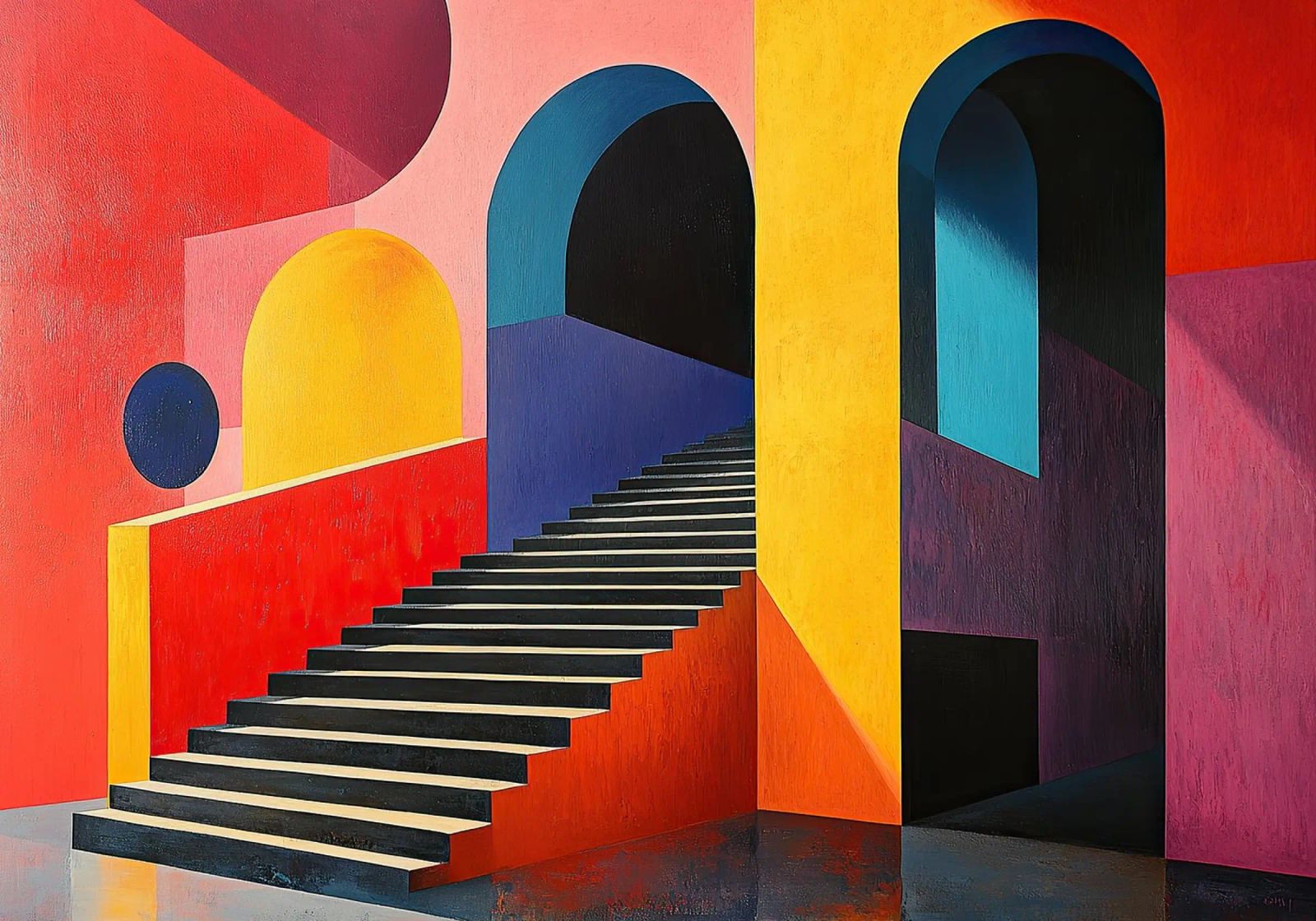 Surrealismo Architettura Design Geometria pannello forex da Nikis Art Studio