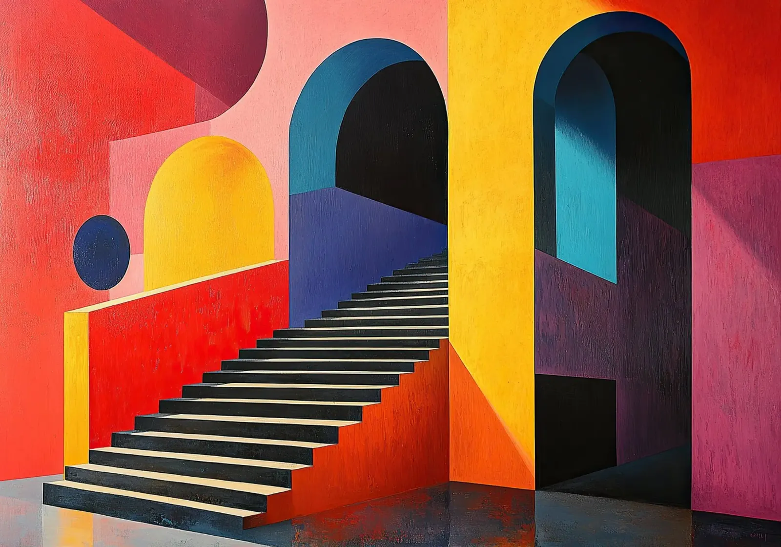 Surrealismo Architettura Design Geometria pannello forex da Nikis Art Studio