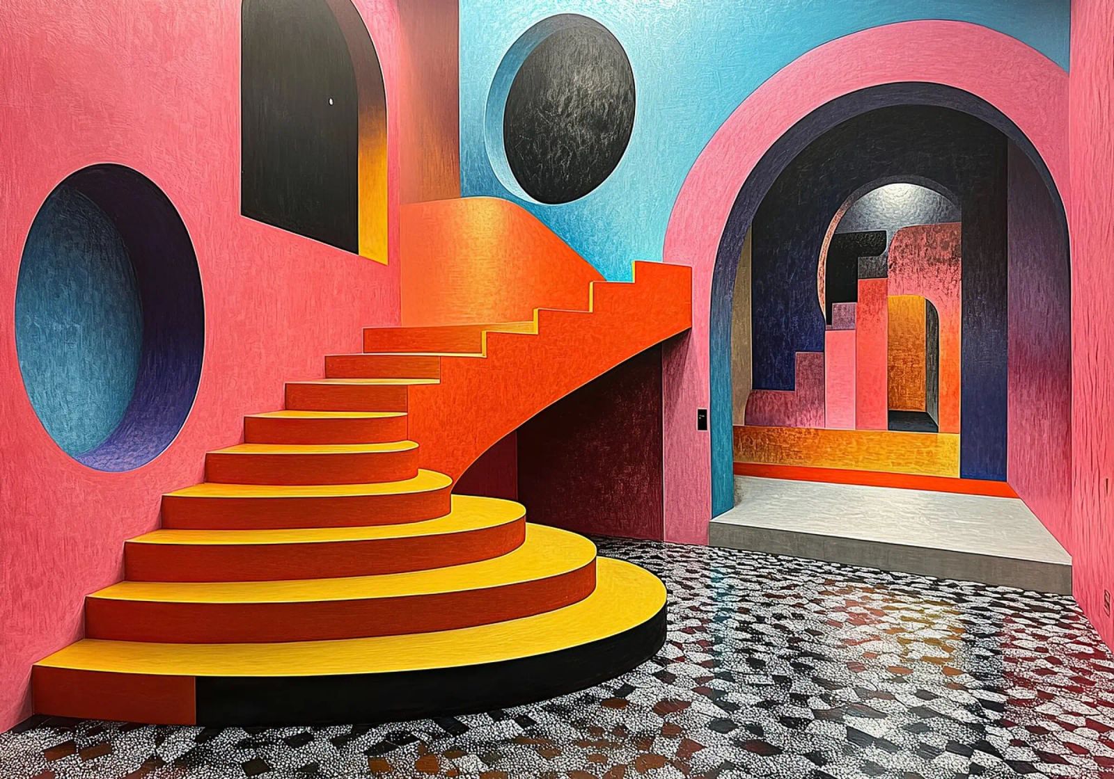 Surrealismo Architettura Design Geometria pannello forex da Nikis Art Studio