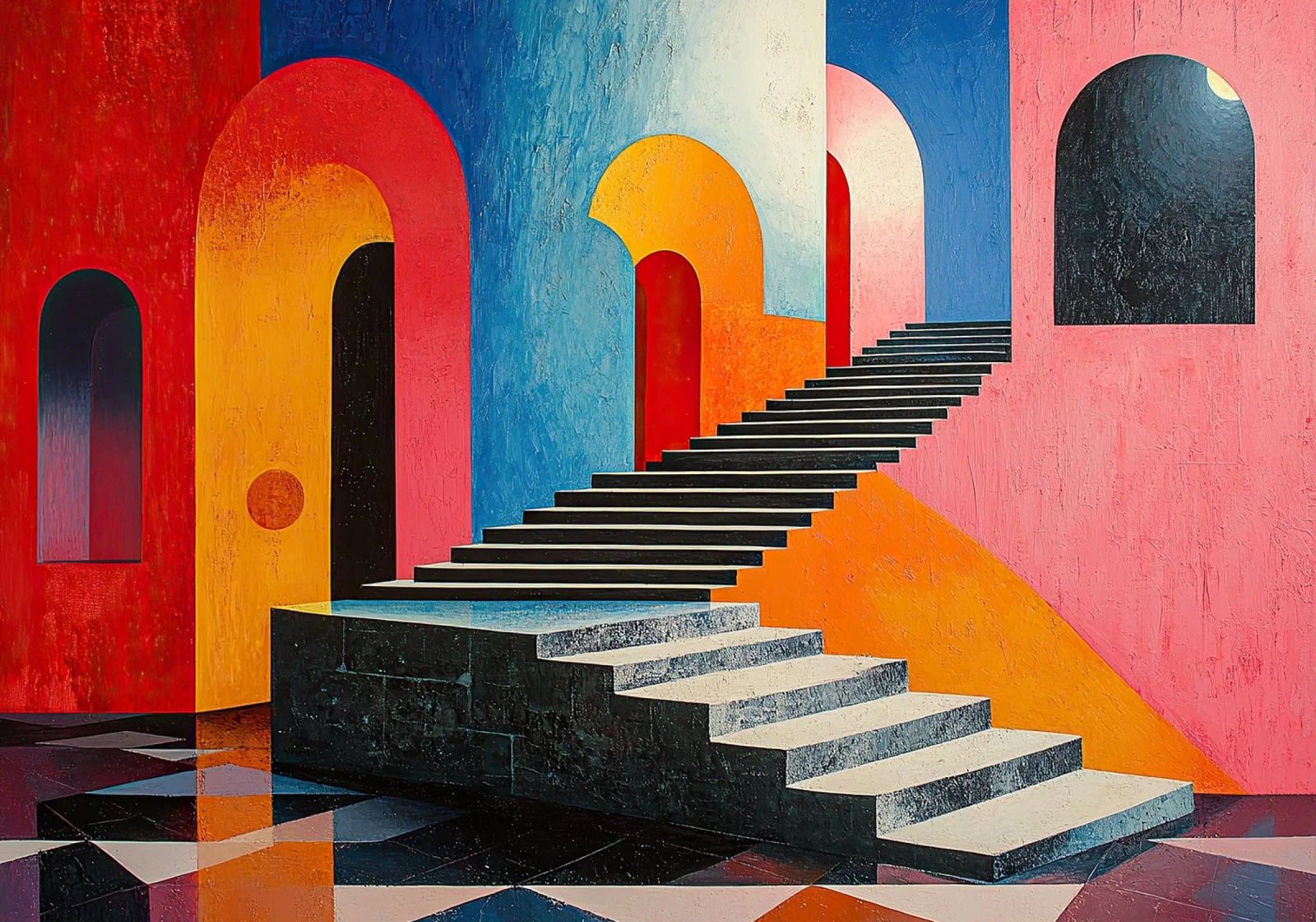 Surrealismo Architettura Design Geometria pannello forex da Nikis Art Studio