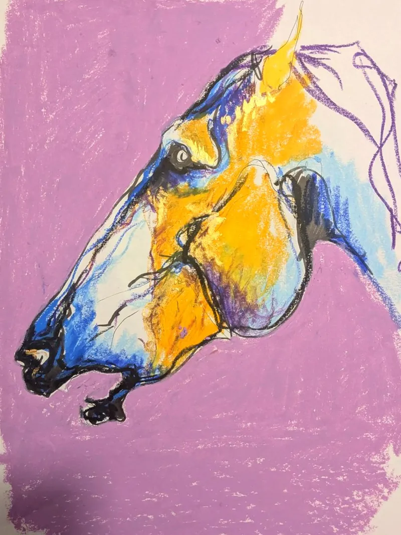 Cheval jaune poster da Bénédicte Berthod