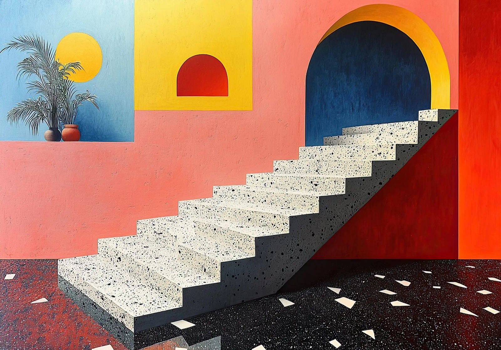 Surrealismo Architettura Design Geometria pannello forex da Nikis Art Studio