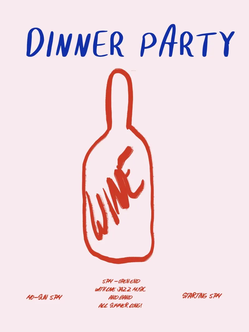 Dinner Party poster con telaio in alluminio da treechild