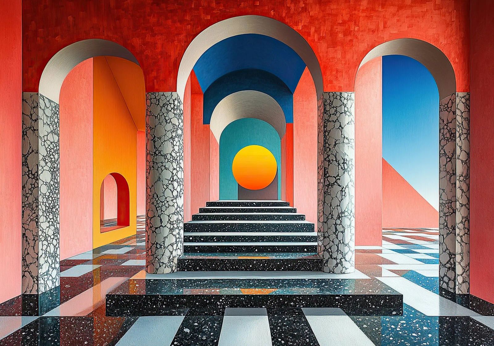Surrealism Architecture Design Geometry poster by Nikis Art Studio