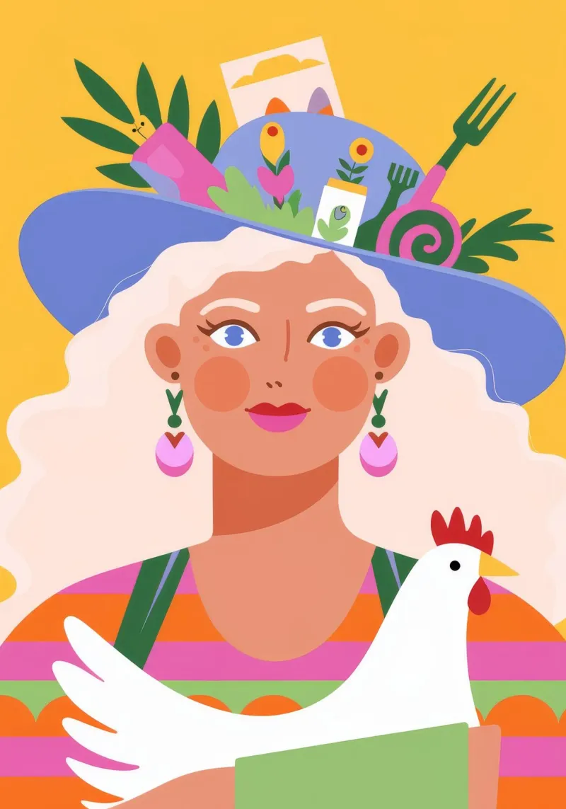 Cappello Farm Fresh poster con telaio in alluminio da Emery Kate