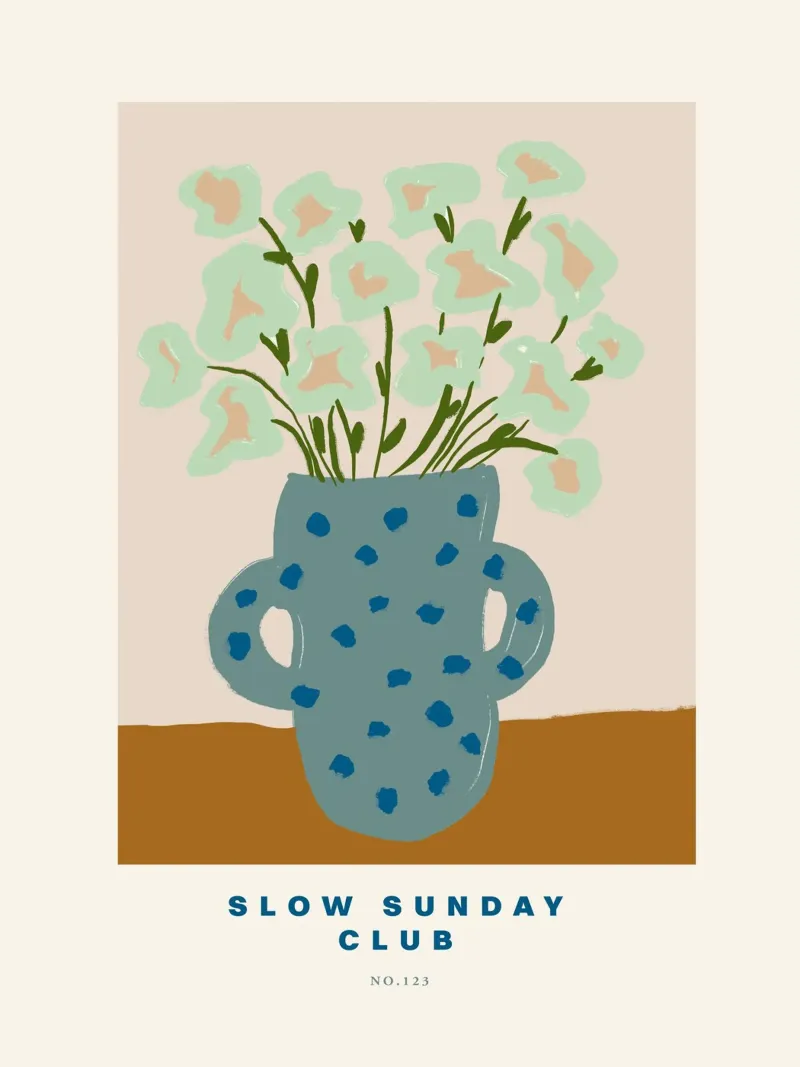Slow Sunday Club poster con telaio in plastica da treechild