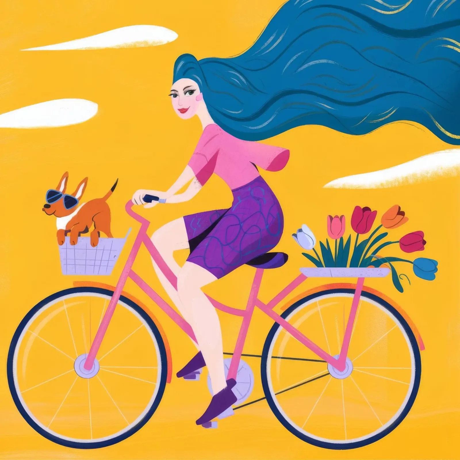 Una gioiosa gita in bicicletta poster con telaio in legno da Emery Kate
