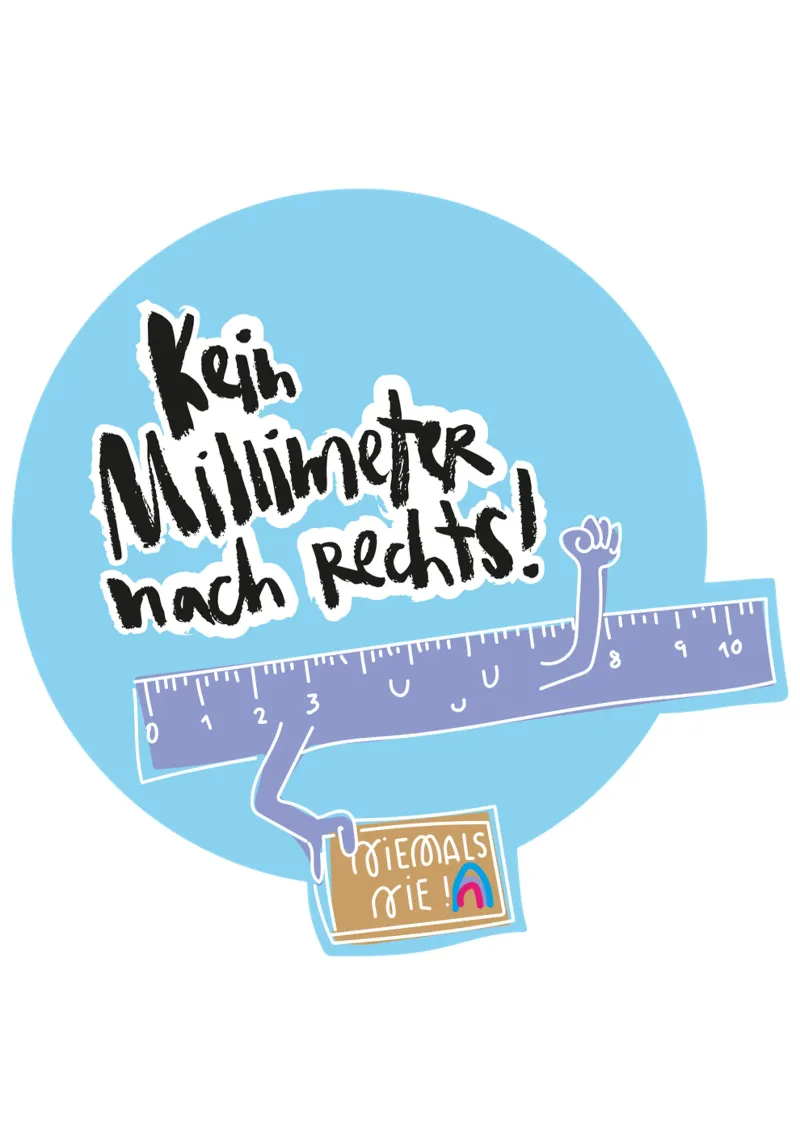 Kein Millimeter nach rechts poster con telaio in legno da Brushmeetspaper