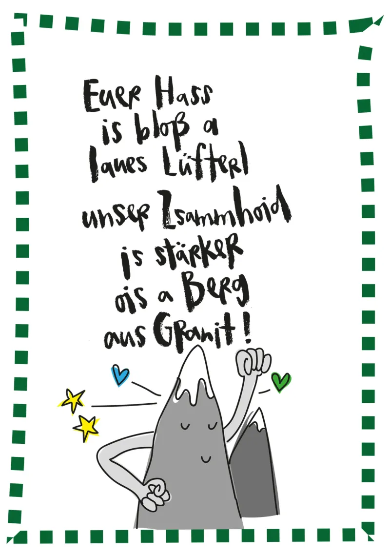 Empathischer Berg poster con telaio in alluminio da Brushmeetspaper
