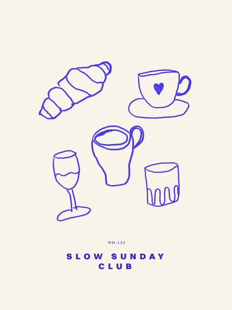 Slow Sunday Club poster con telaio in legno da treechild