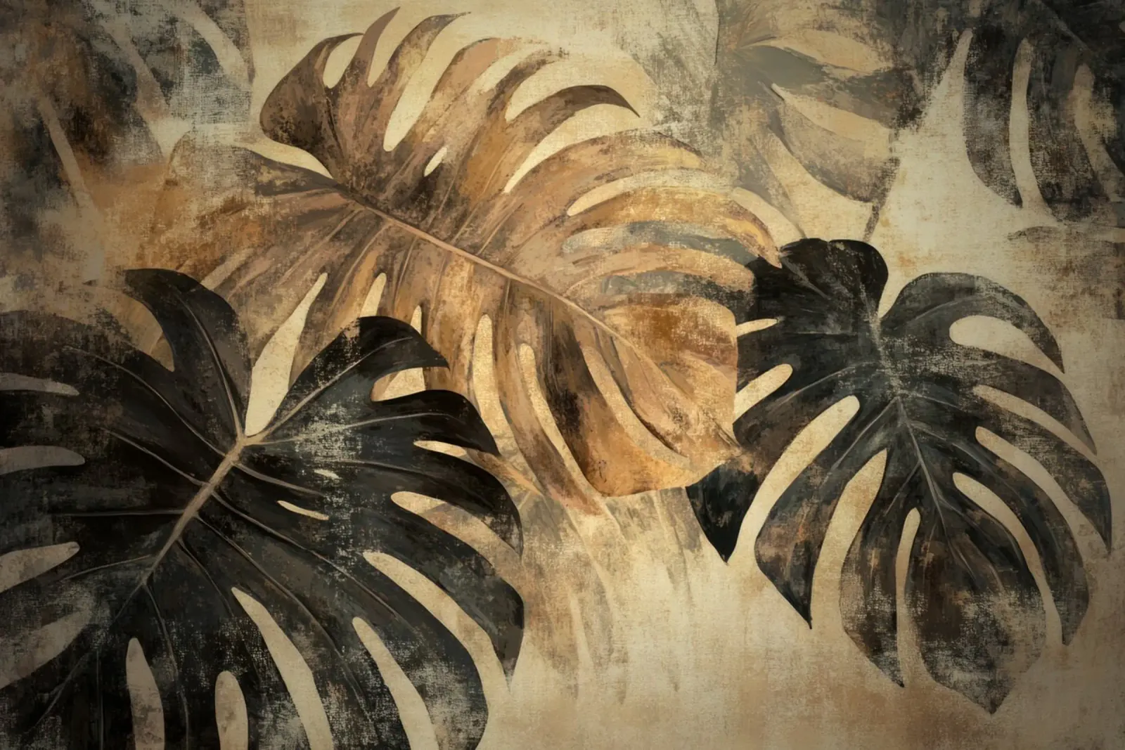 Foglie tropicali rustiche carta hahnemühle da Modern Muse