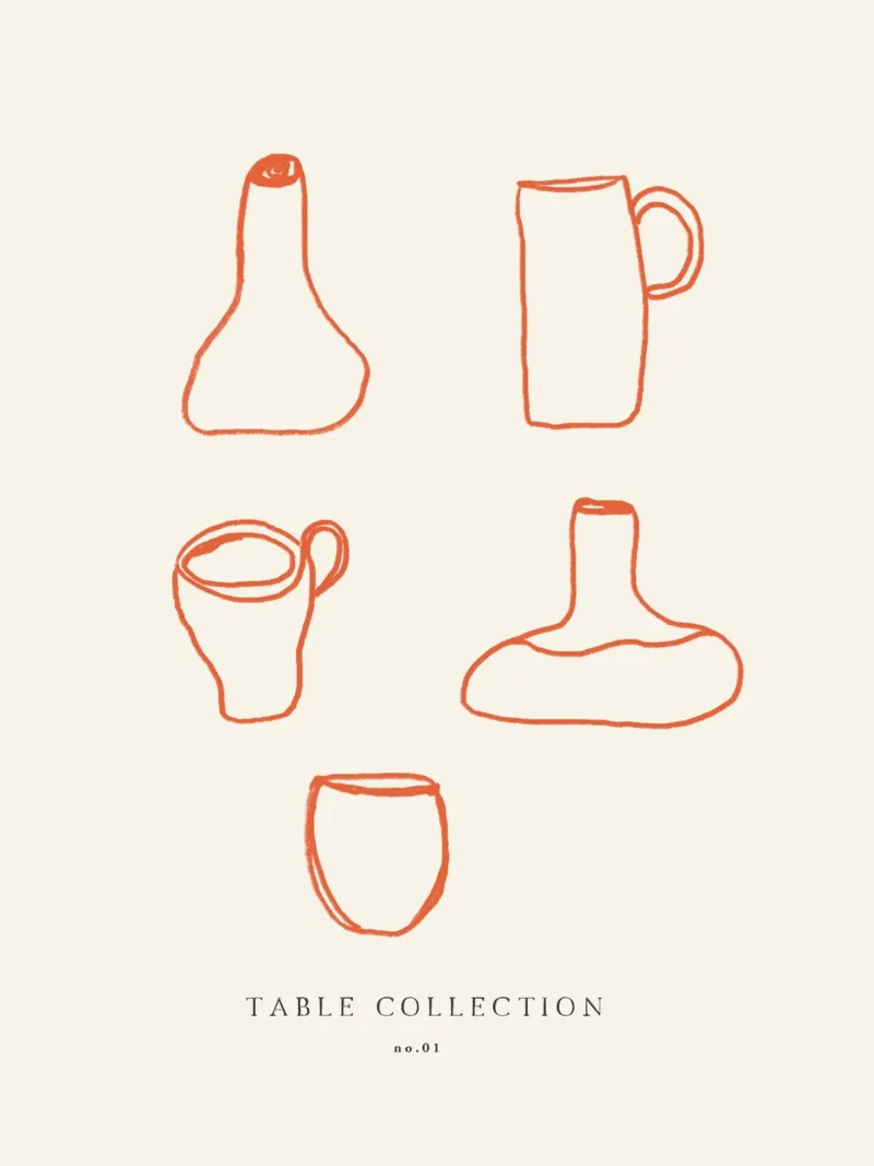 Table Collection poster con telaio in legno da treechild