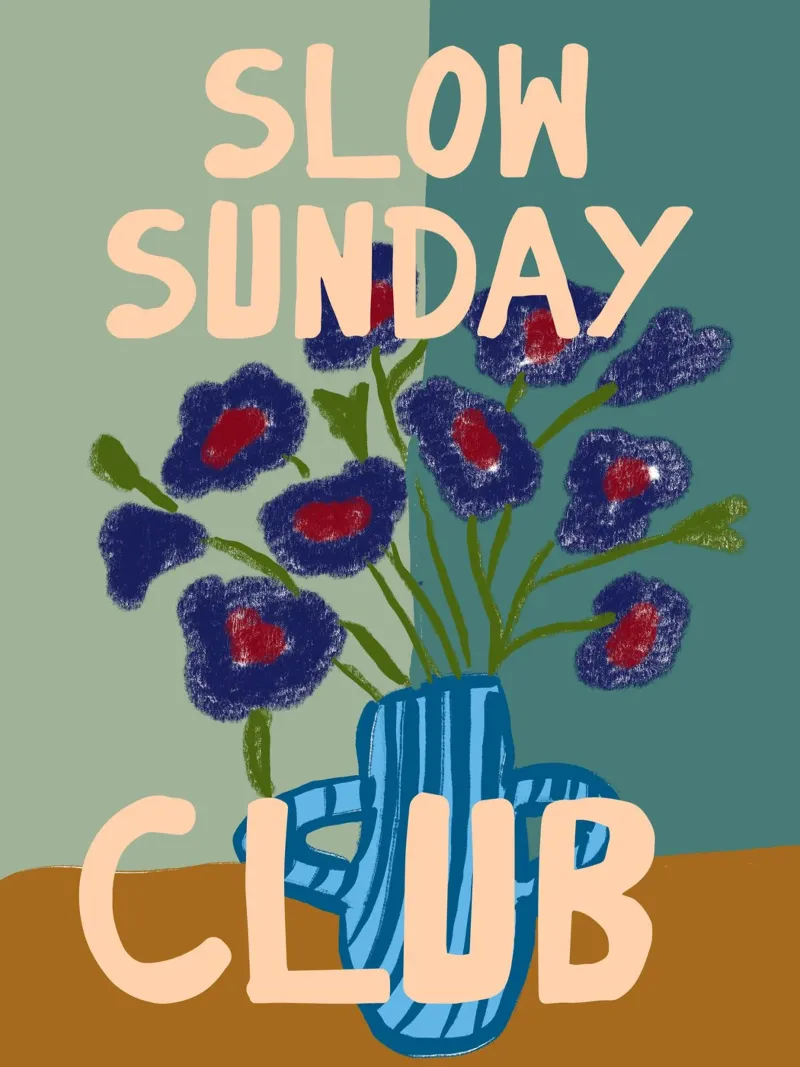 Slow Sunday Club poster con telaio in plastica da treechild