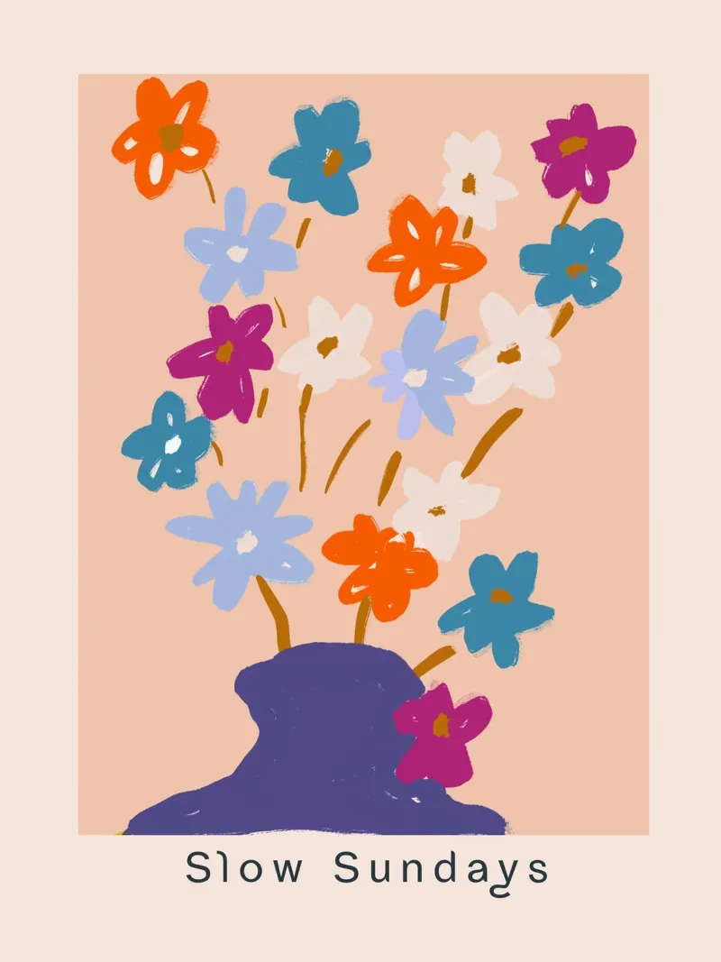 Slow Sundays poster con telaio in plastica da treechild